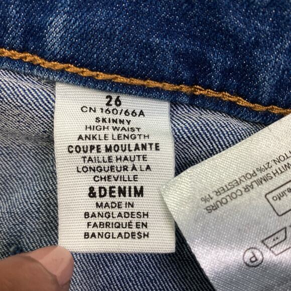 H&M Jeans Women’s 26 Blue Distressed Skinny Denim - Picture 5 of 6